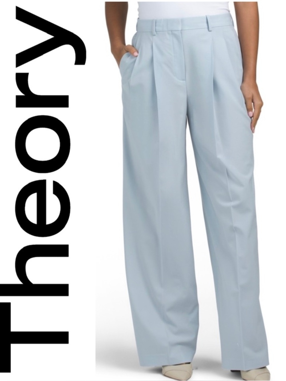 Theory Low Rise Pleated Pant